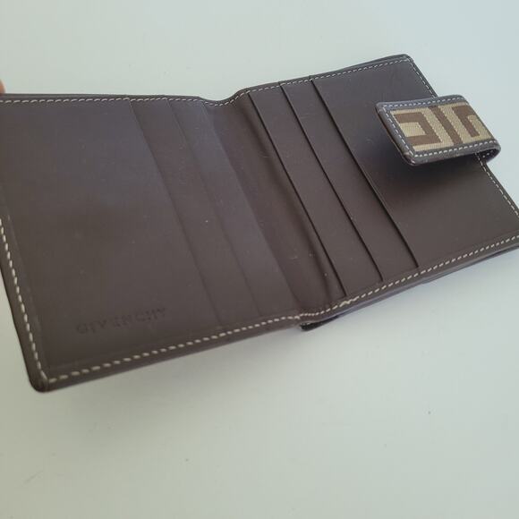 Givenchy Wallet Signature Brown Bifold 4x4 Medium Card Holder Logo Unisex Design - Picture 3 of 13
